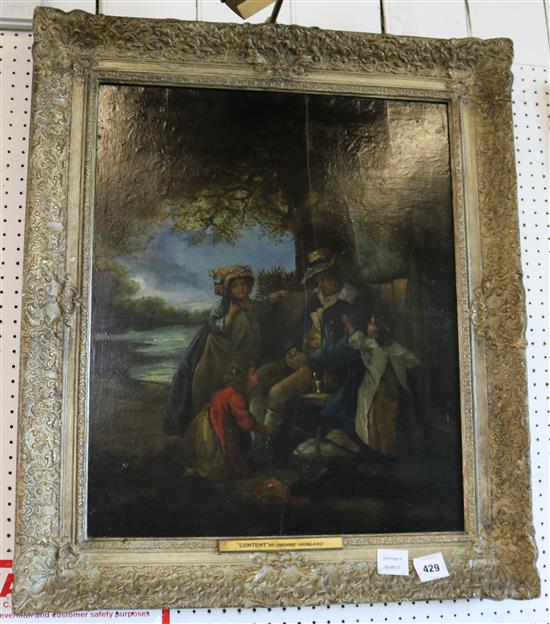 Circle of George Morland, oil on wooden panel
